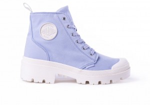 Palladium Pallabase Twill Stivali Donna Blu | ZYDBH-4321