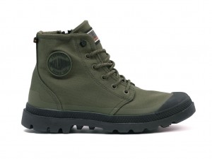 Palladium Pampa Rcyl Lt+wp+zip Stivali Bambino Verde Oliva | SGVTY-7169