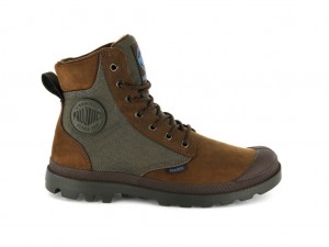 Palladium Pampa Sport Cuff Wpn Stivali Uomo Marroni Bianche | GVQCD-9358