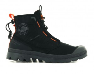 Palladium Pampa Travel Lite Stivali Uomo Nere Nere | WKMEJ-1283