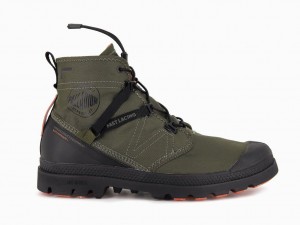 Palladium Pampa Travel Lite+ Waterproof Stivali Bambino Verde Oliva | JIOVB-3984