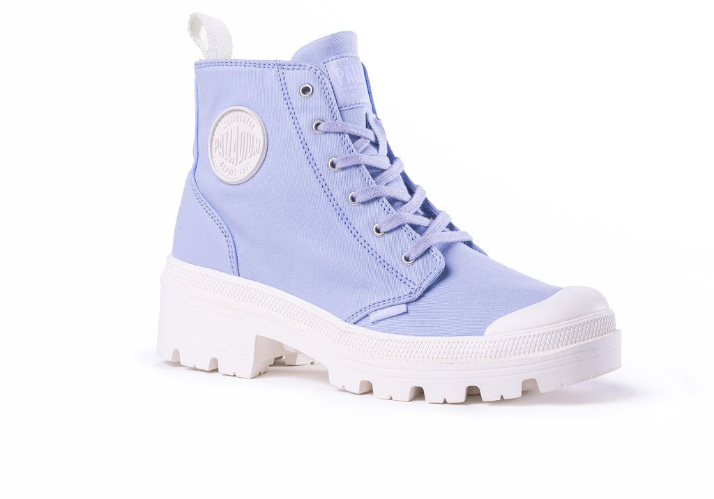 Palladium Pallabase Twill Stivali Donna Blu | ZYDBH-4321