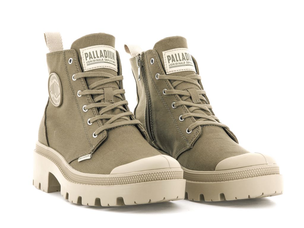 Palladium Pallabase Twill Stivali Donna Butternut | ILXCY-4892