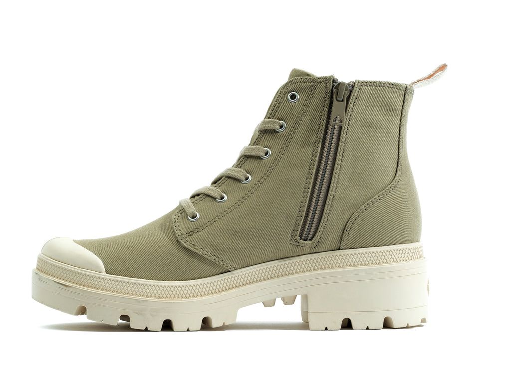 Palladium Pallabase Twill Stivali Donna Dune | TYFUB-0152