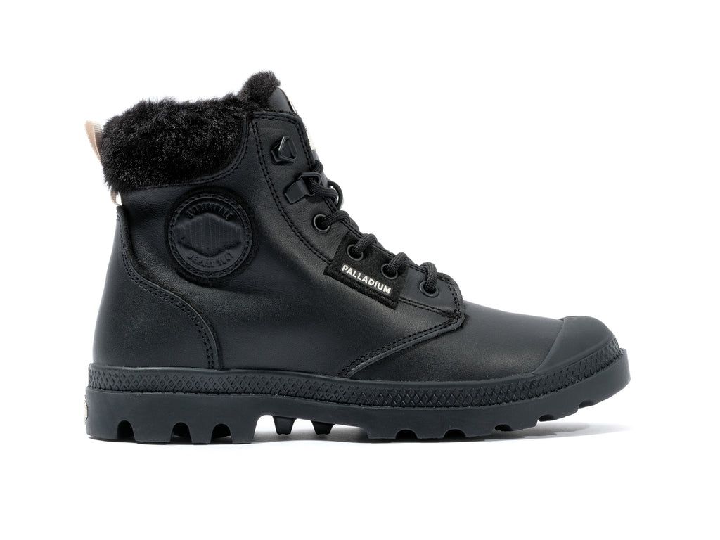 Palladium Pampa Hi Snow Warm Stivali Donna Nere | KEACU-8612