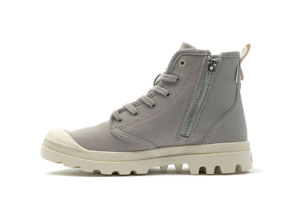 Palladium Pampa Hi Zip Organic Stivali Bambino Grigie | TPEDS-9057