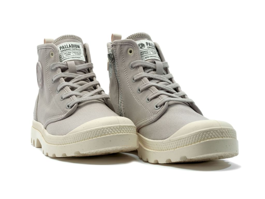 Palladium Pampa Hi Zip Organic Stivali Bambino Grigie | TPEDS-9057