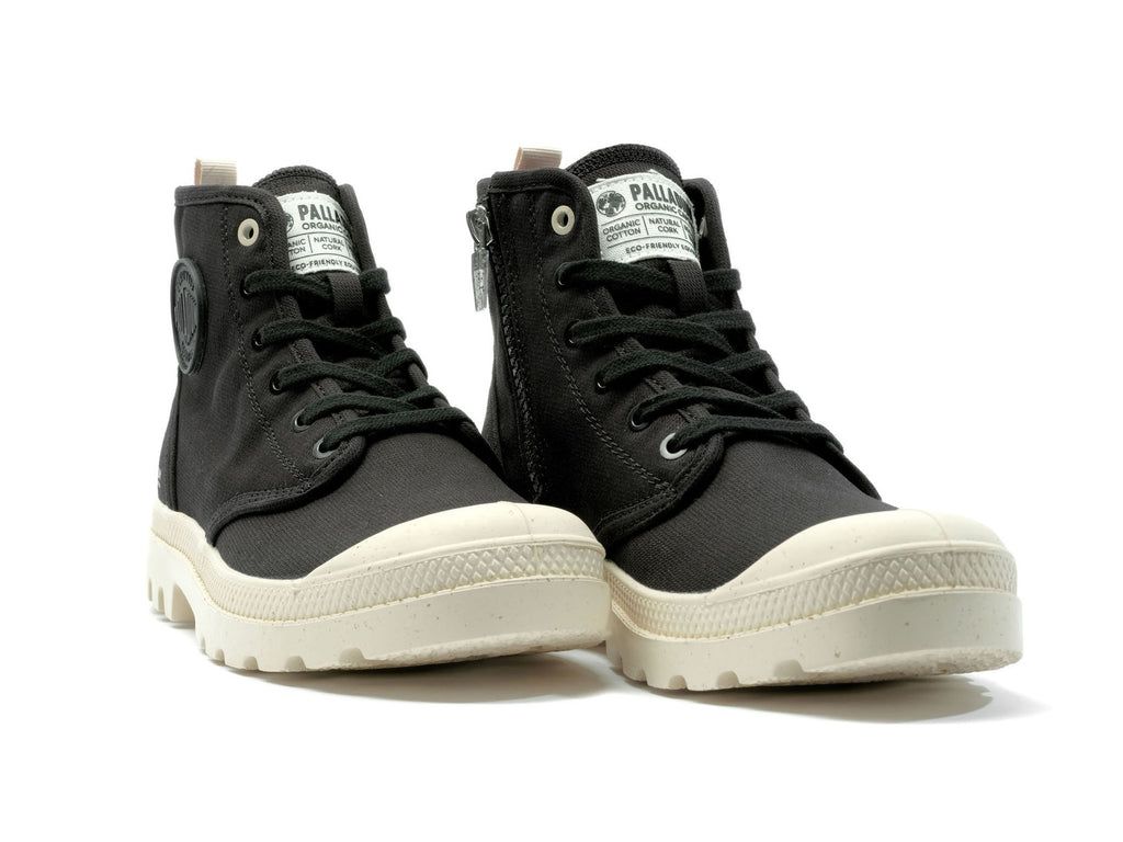 Palladium Pampa Hi Zip Organic Stivali Donna Nere | LBTUS-1806