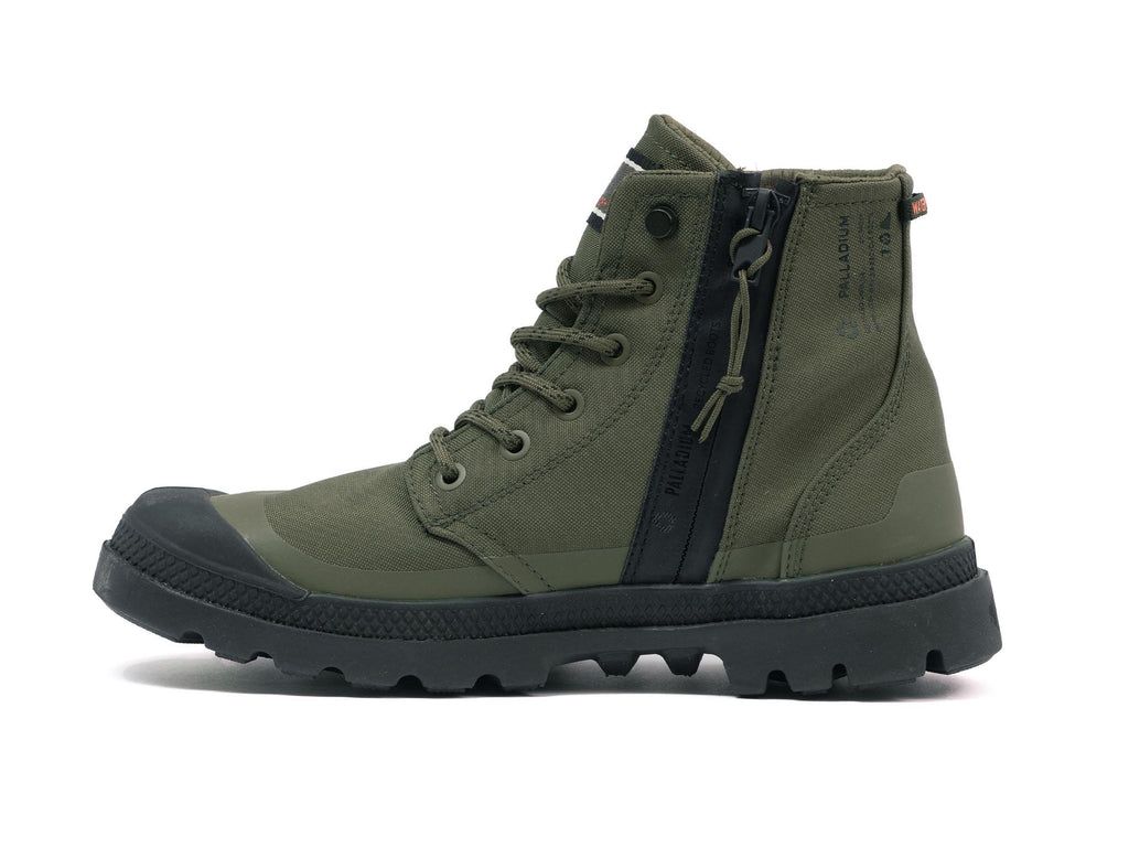 Palladium Pampa Rcyl Lt+wp+zip Stivali Donna Verde Oliva | PMHXG-6247