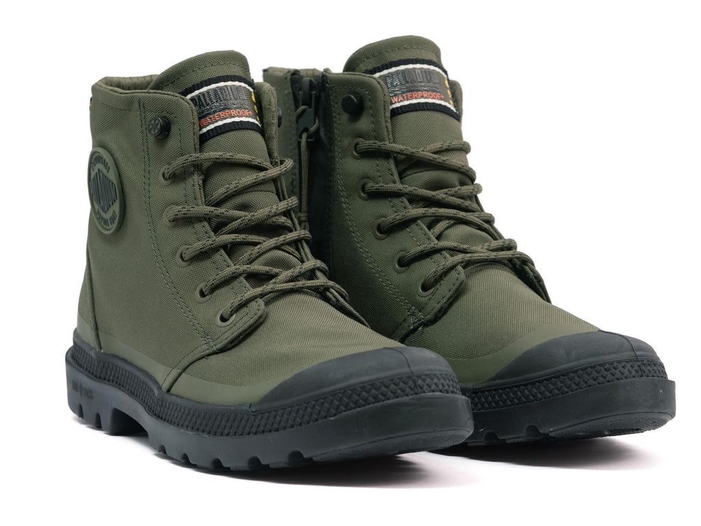 Palladium Pampa Rcyl Lt+wp+zip Stivali Uomo Verde Oliva | ANOTV-7436