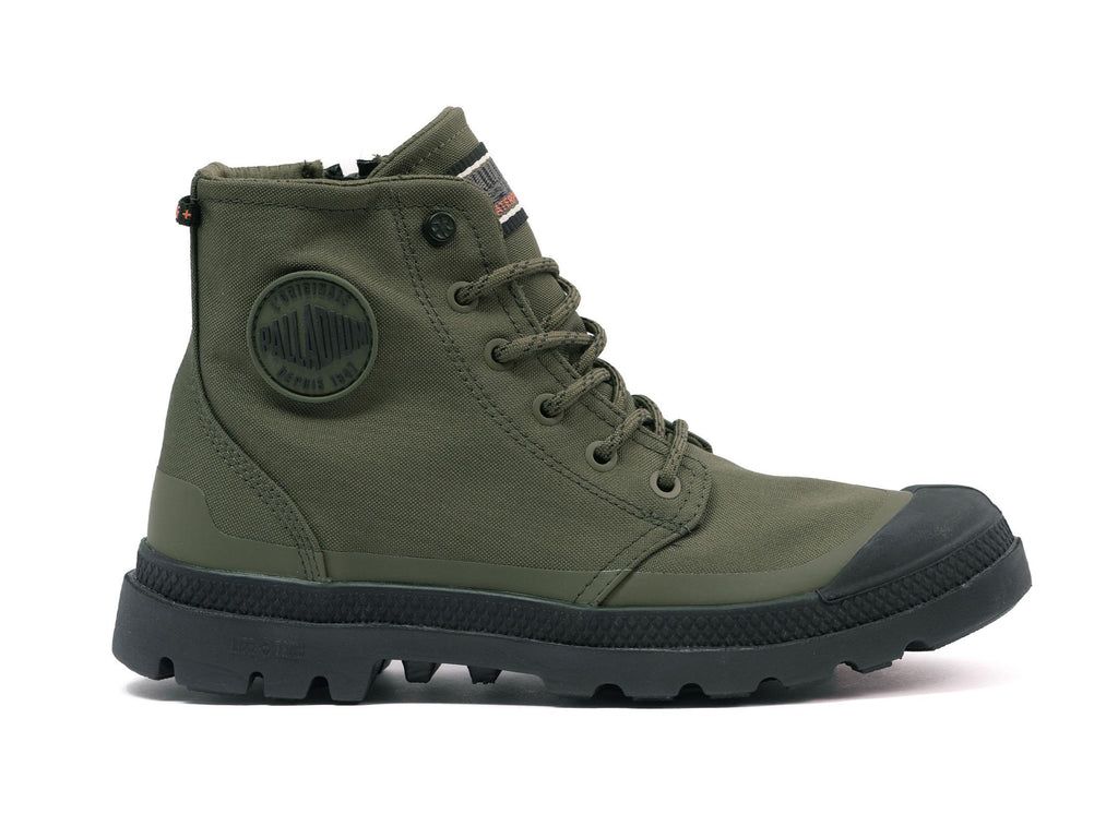 Palladium Pampa Rcyl Lt+wp+zip Stivali Uomo Verde Oliva | ANOTV-7436