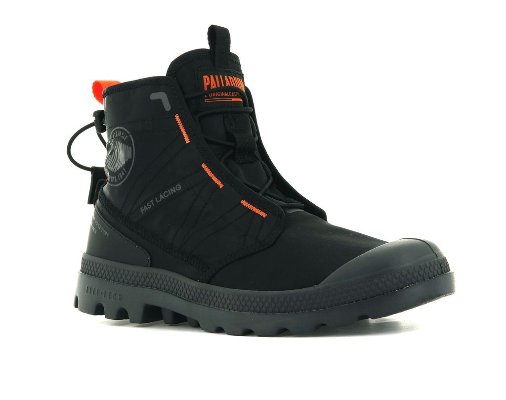 Palladium Pampa Travel Lite Stivali Uomo Nere Nere | WKMEJ-1283